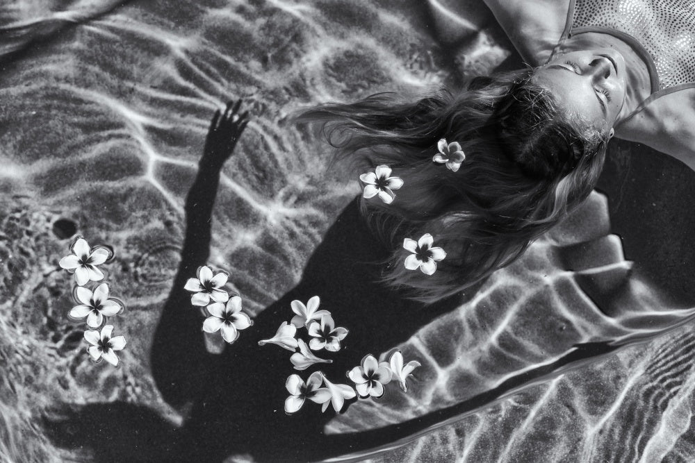 Floating Woman and Flowers | Canvas