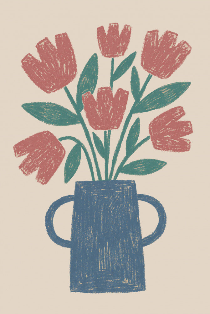 Rustic Tulips in Vase | Canvas