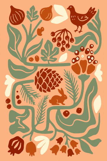 Forest Friends Autumn Bounty | Canvas
