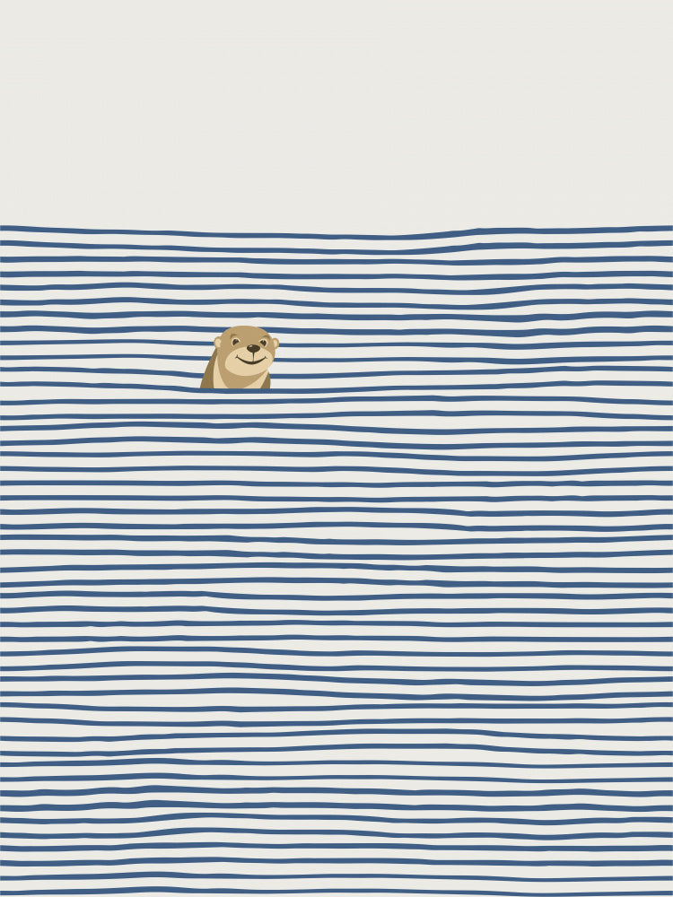 Happy Otter In Stripes | Poster