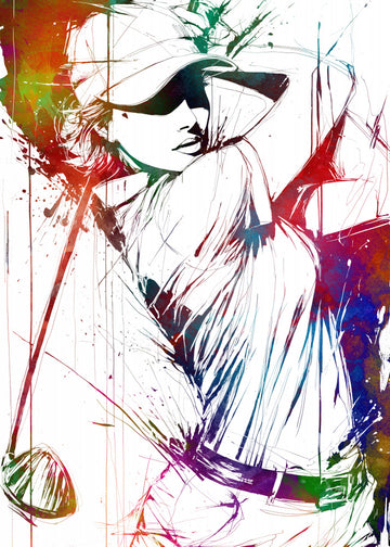 Colorful Golf Swing | Canvas