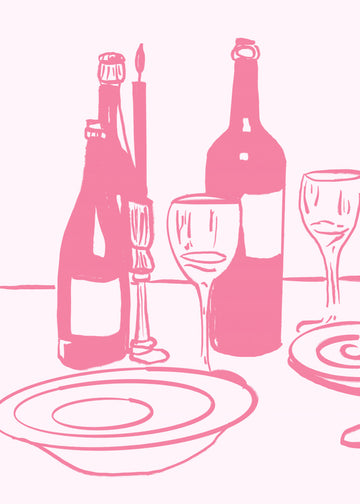 Dinnerandwine(pink) | Canvas