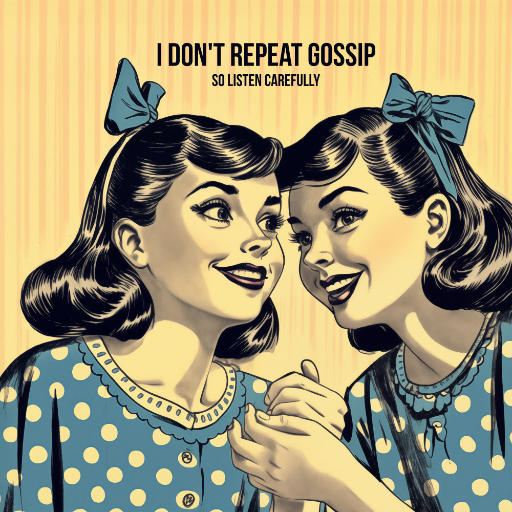 Retro Whispering Friends | Poster