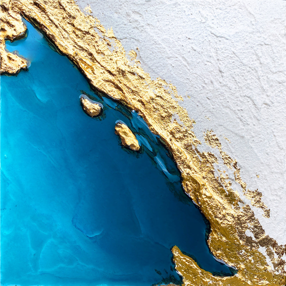 Golden Coastal Abstract | Canvas