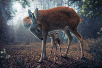 Mother Deer and Fawn | Poster