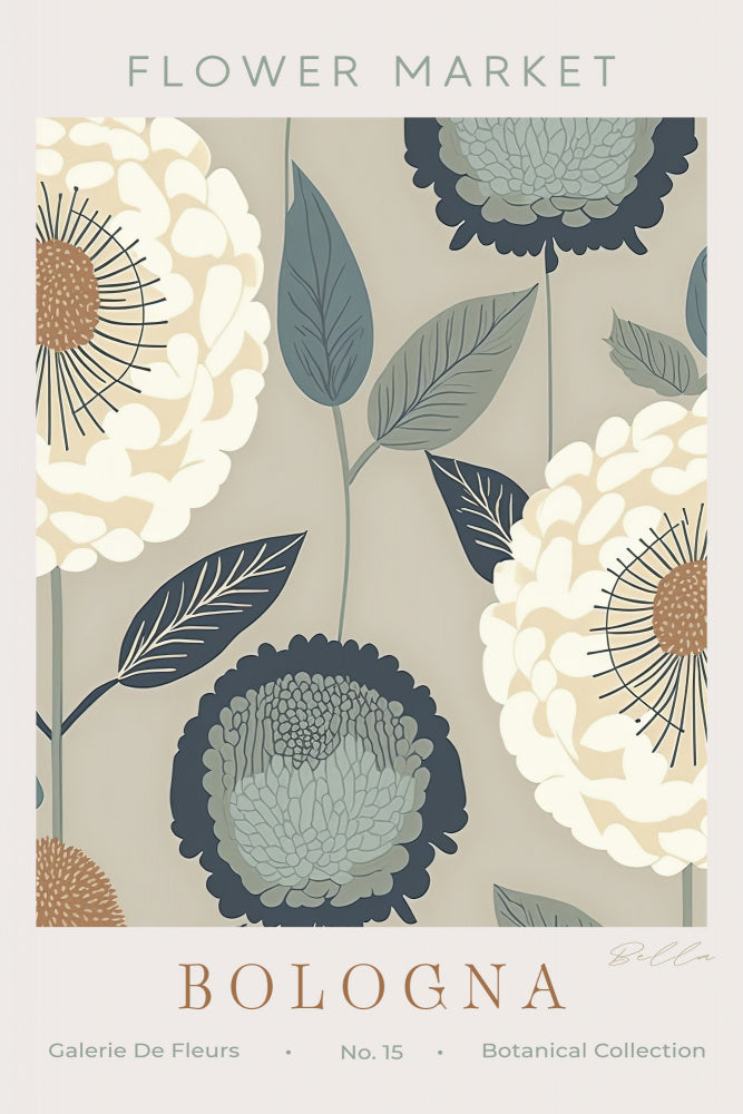 Blue Botanical Bloom | Poster