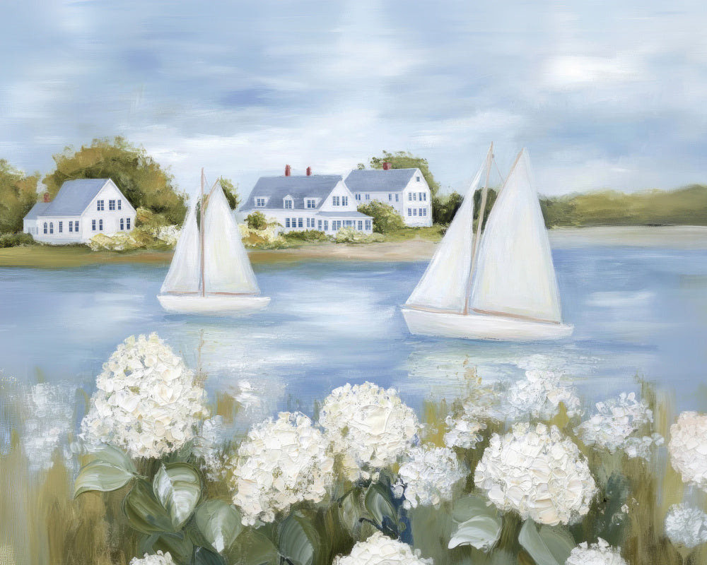 Serene Coastal Sailboats | Canvas