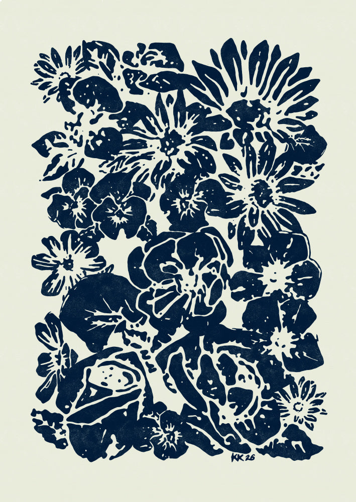 Indigo Floral Arrangement | Canvas