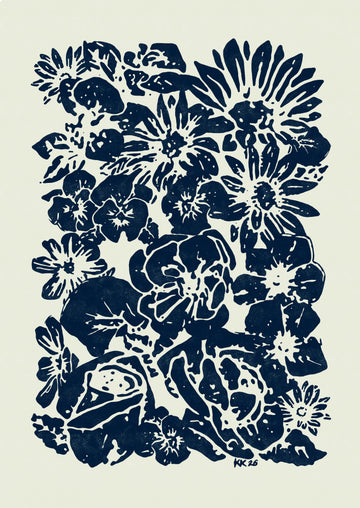 Indigo Floral Arrangement | Canvas