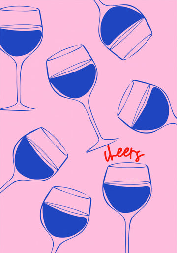 Cheers Pink Wine | Canvas