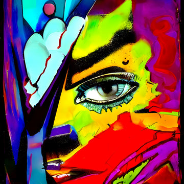 Vibrant Abstract Face | Canvas