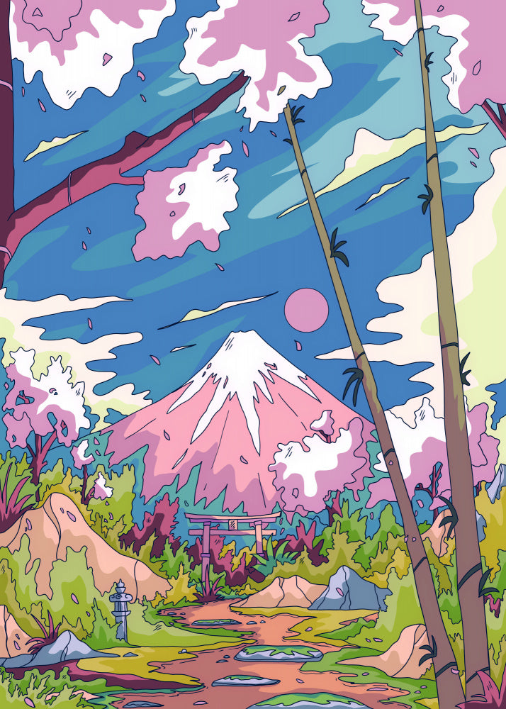 Mount Fuji Cherry Path | Canvas