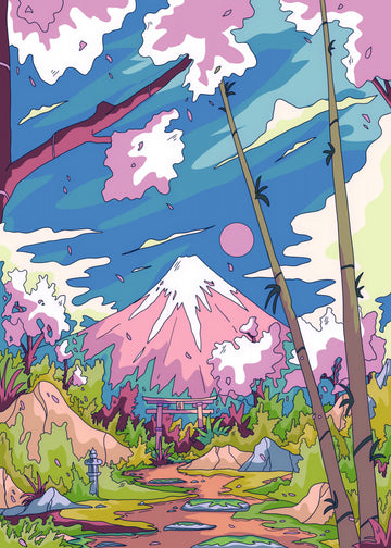 Mount Fuji Cherry Path | Poster