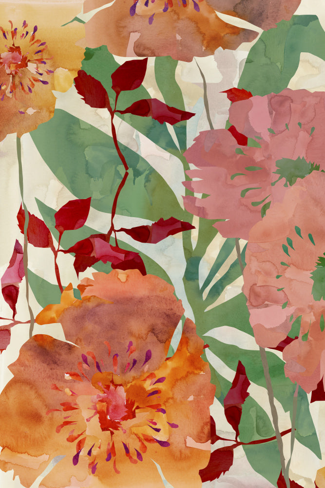 Watercolor Garden Flowers | Canvas