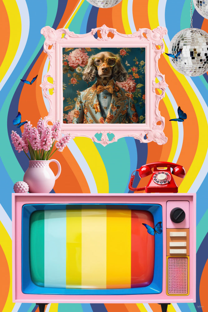 Dapper Dog Eclectic Scene | Canvas