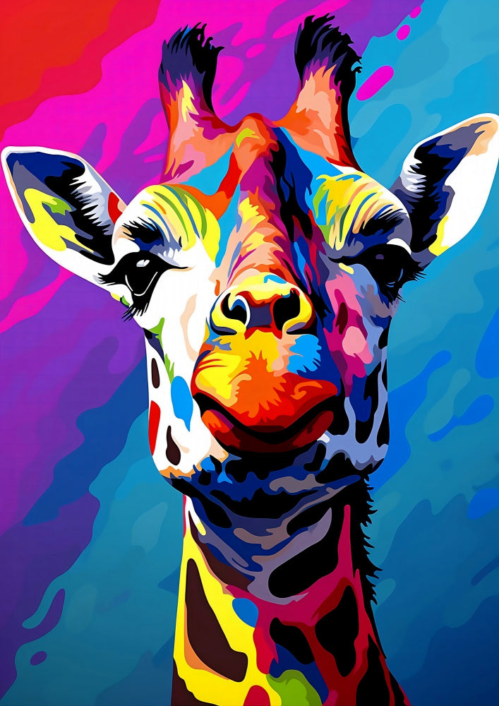 Colorful Pop Art Giraffe | Poster