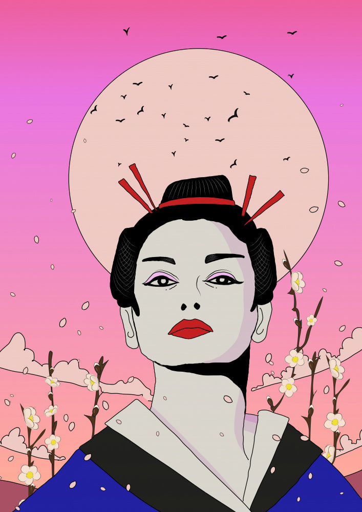 Serene Geisha Moon | Canvas