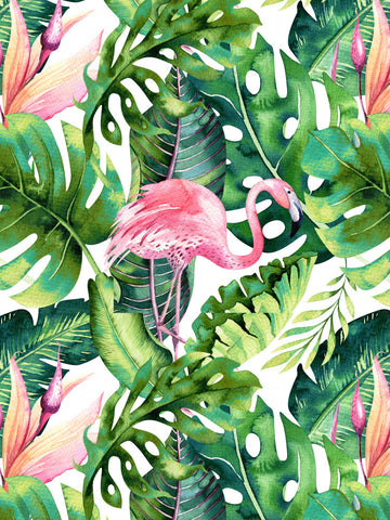 Tropical Flamingo Leaves | Poster