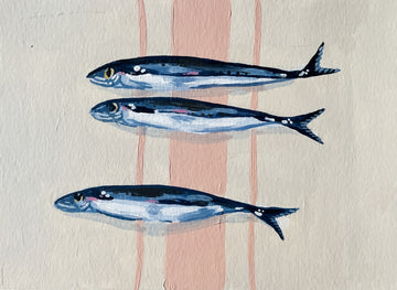 Three Blue Sardines | Canvas