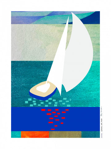 Modern Sailboat Serenity | Poster