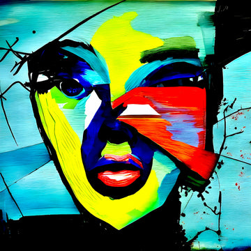 Vibrant Abstract Face | Canvas