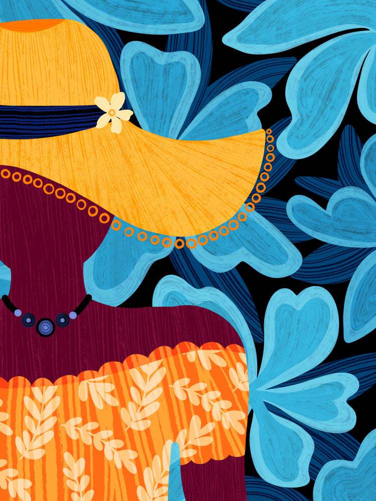 Woman With Flowers In Avalon | Canvas