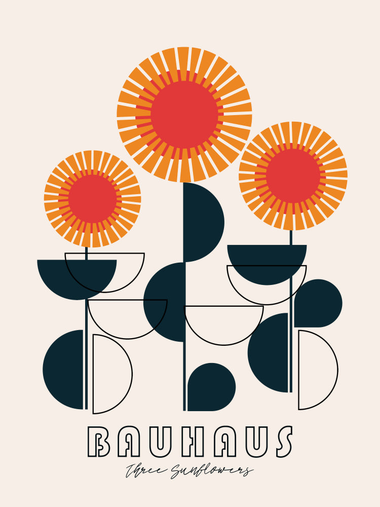 Modern Geometric Sunflowers | Canvas
