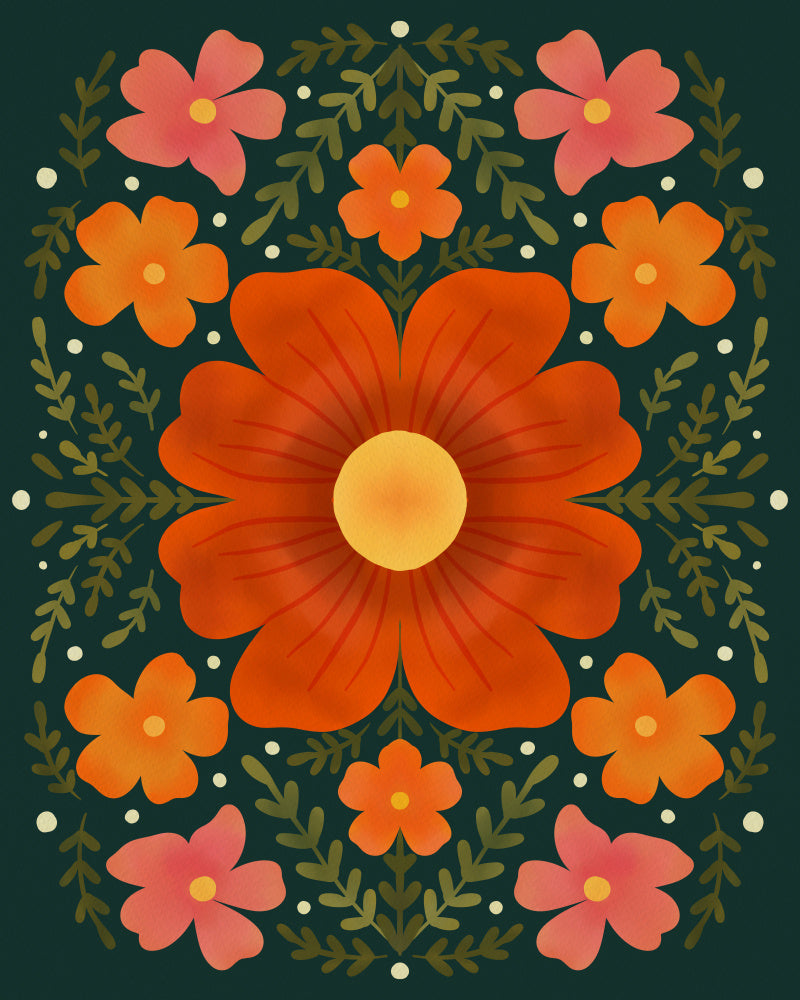 Warm Floral Pattern | Canvas