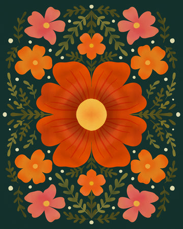 Warm Floral Pattern | Canvas