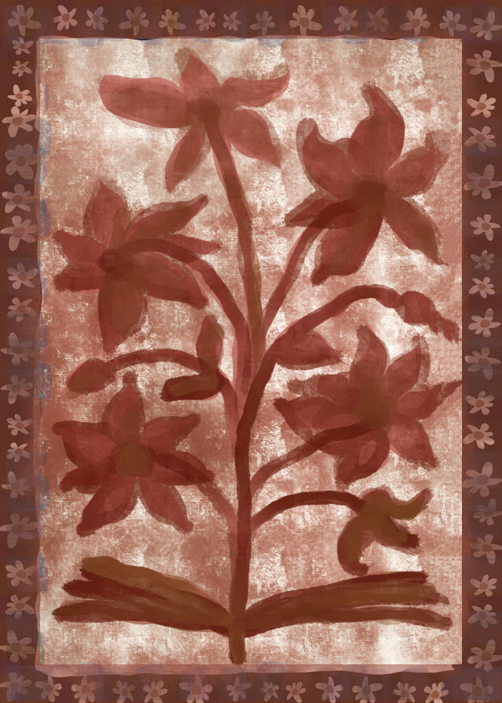 Terracotta Floral Design | Poster