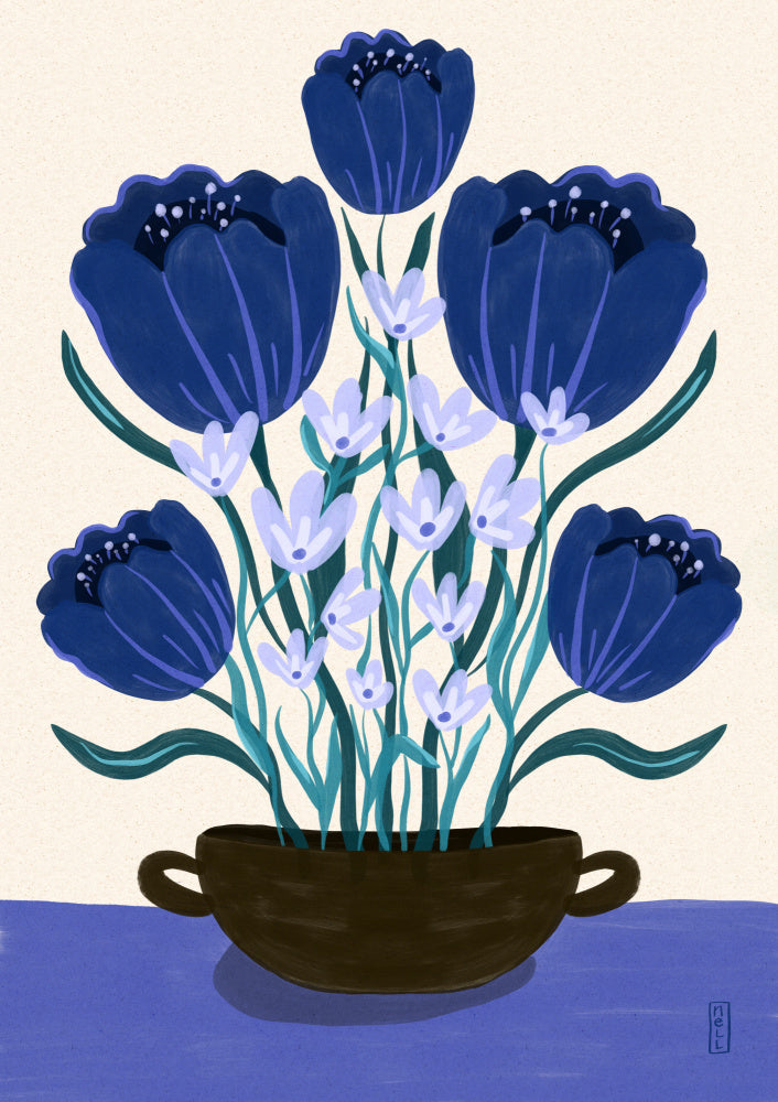 Blue Floral Arrangement | Canvas