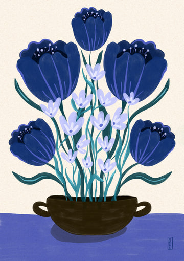 Blue Floral Arrangement | Poster