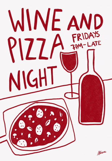 Wine and Pizza | Poster