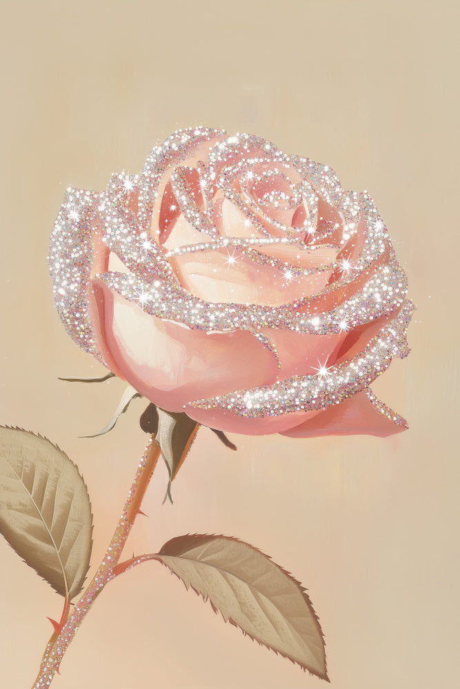 Dreamy Glitter Rose | Canvas