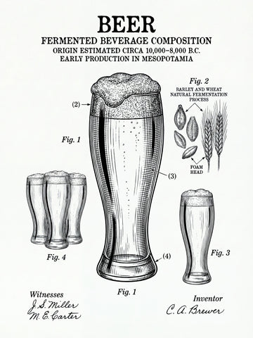 Beer Patent Drawing | Poster