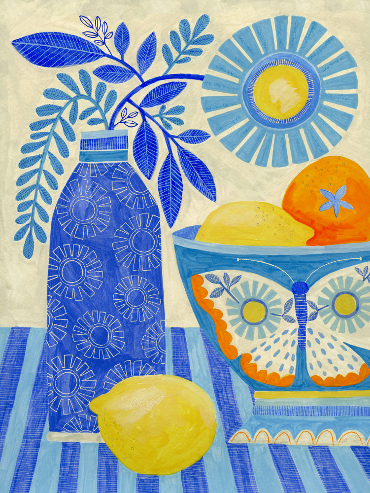Blue Citrus Still Life | Canvas
