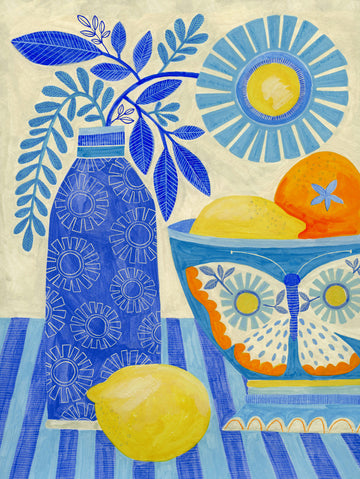 Blue Citrus Still Life | Canvas