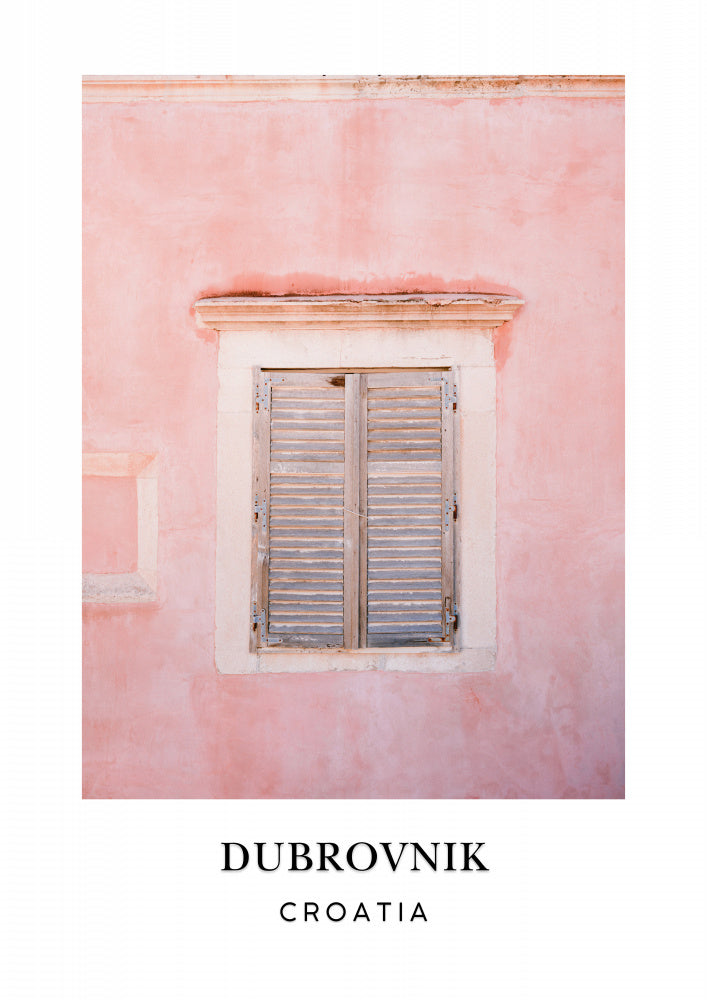 Pink Dubrovnik Croatia travel poster | Canvas