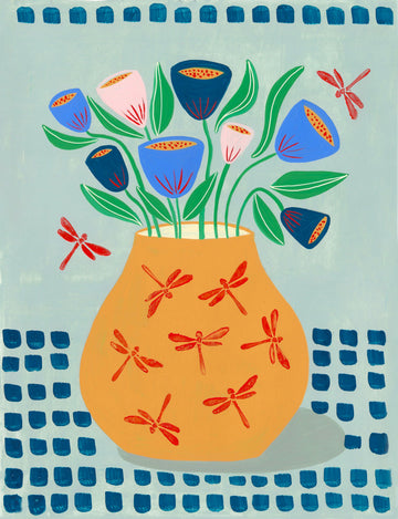Whimsical Dragonfly Vase | Canvas