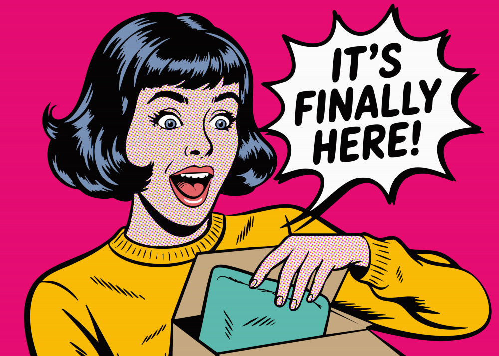 Excited Woman Unboxing | Poster