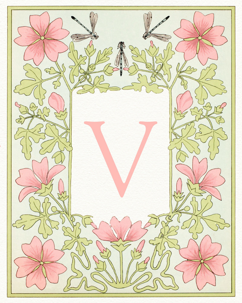 Elegant V Botanical Bloom | Poster