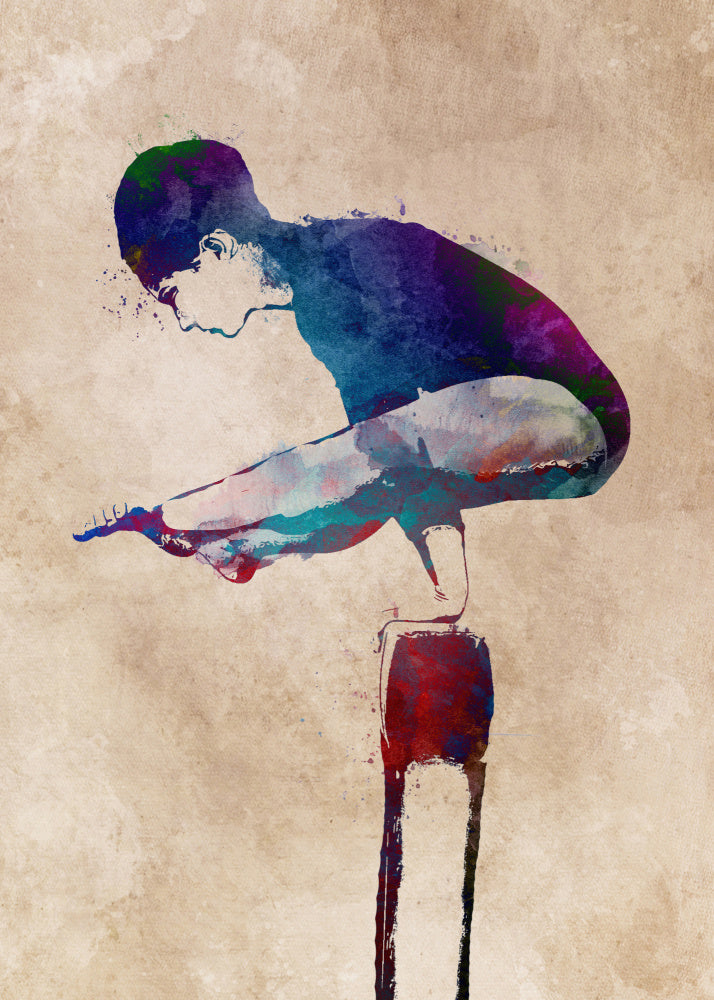 Watercolor Balance Pose | Poster