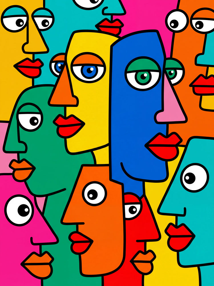 Colorful Abstract Faces | Canvas