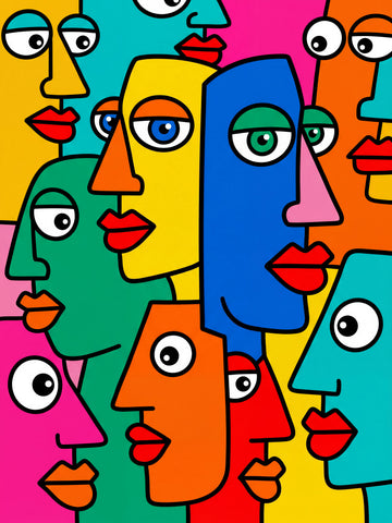 Colorful Abstract Faces | Canvas