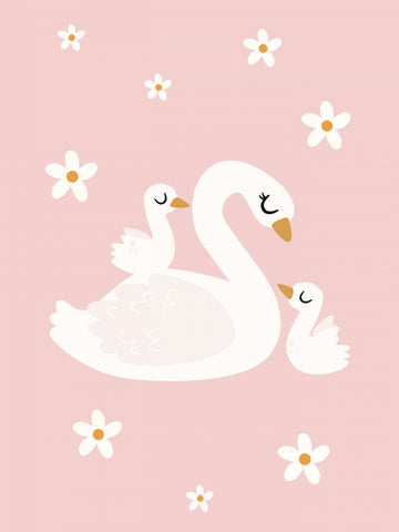 Sweet Swan Family | Canvas