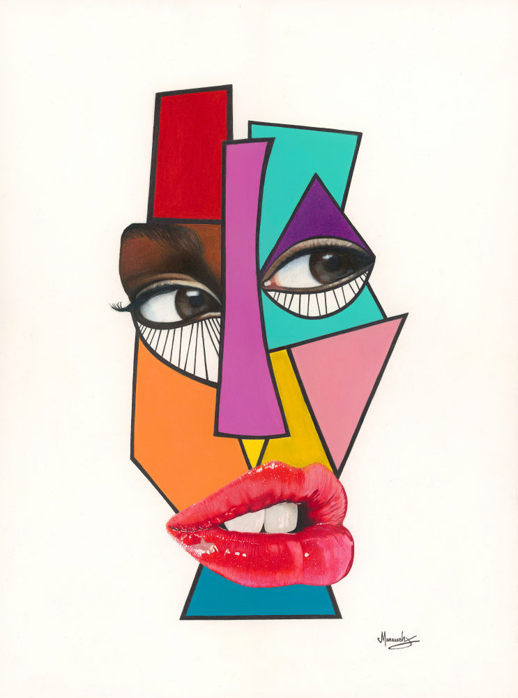 Vibrant Cubist Face | Poster