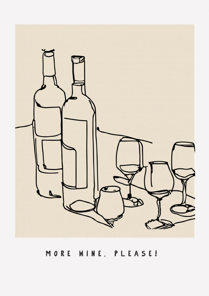 Wine Line Sketch | Canvas