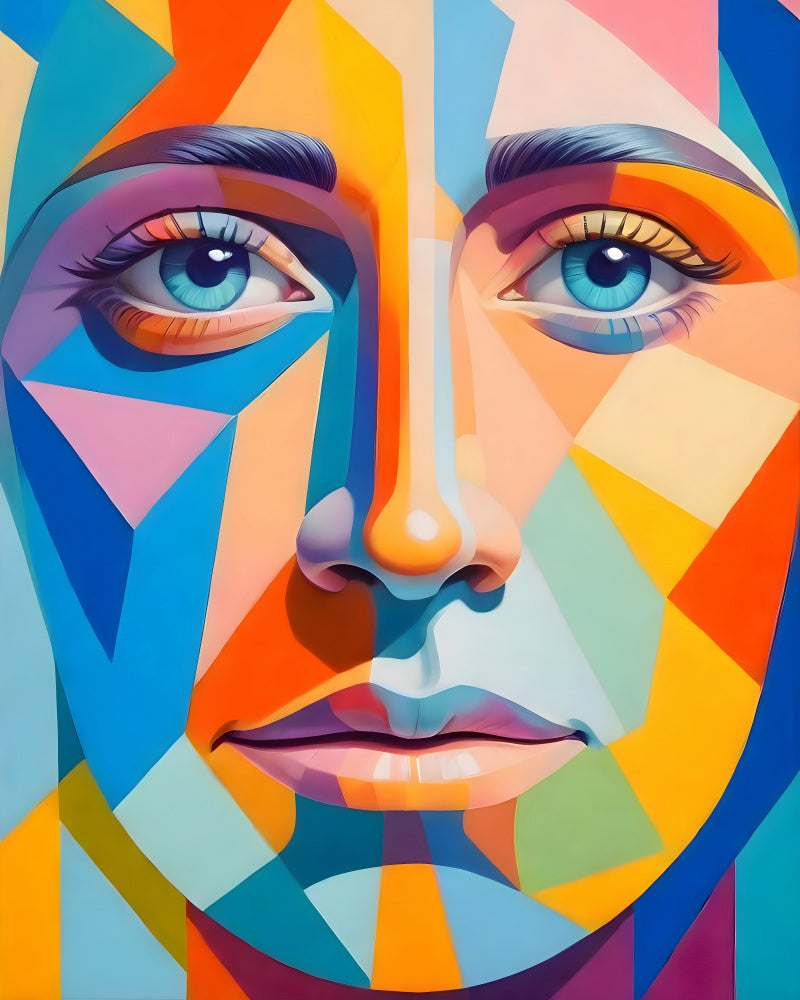 Vibrant Geometric Portrait | Poster