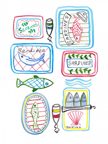 Whimsical Sardine Cans | Poster