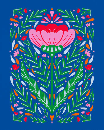 Vibrant Folk Flower | Poster